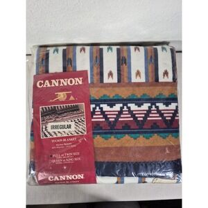 Vintage Cannon Tucson Blanket Southwestern Geometric Full/Twin 72x90 Made in USA